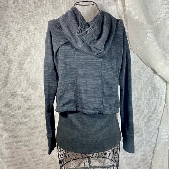 Athleta Tiger Terry grey cinched waist hoodie size S - Picture 9 of 12